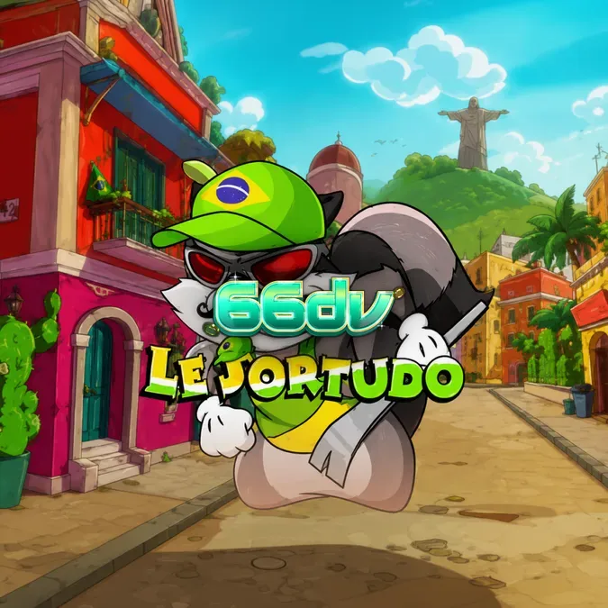 O guaxinim Smokey em uma rua brasileira ensolarada no jogo Le Sortudo
